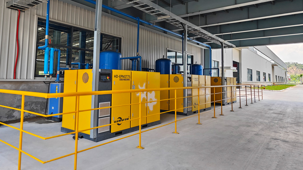 **纺织企业空压站使用汉德空压机